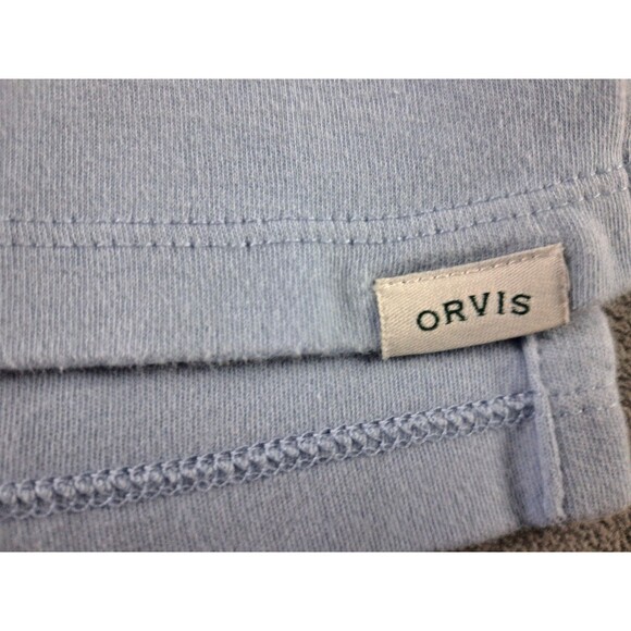 Orvis T-Shirt Top Blouse Women's Large Light Blue V-Neck 3/4 Sleeve Pima Cotton - Picture 2 of 11
